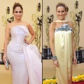 Jennifer Lopez and Sarah Jessica Parker pose at the 2010 Academy Awards