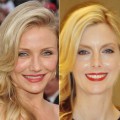 Cameron Diaz (left) and Glam Slam producer Ryan Patterson after getting Cameron’s Oscar style look (right), March 2010