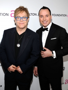 Elton John and David Furnish hit the red carpet at the 18th annual Elton John AIDS Foundation Academy Awards party, LA, March, 7, 2010