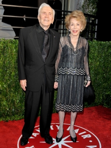 Kirk Douglas and wife Anne Buydens arrive at the 2010 Vanity Fair Oscar Party, LA, March 7, 2010