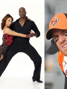 Cheryl Burke, Chad Ochocinco and Carson Palmer (right)