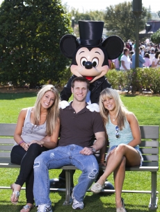 Vienna Girardi, fiance Jake Pavelka and his ‘DWTS’ partner Chelsie Hightower enjoy a day at the Magic Kingdom in Florida on March 13, 2010