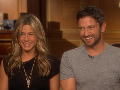 Jennifer Aniston and Gerard Butler talk to Access Hollywood’s Shaun Robinson at junket for ‘The Bounty Hunter’ on March 13, 2010