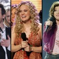 David Cook, Carrie Underwood and Kelly Clarkson on stage during their crowning ‘Idol’ moments