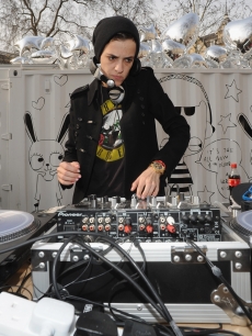 Samantha Ronson performs a DJ set during the Harvey Nichols Fourth Floor Press Review at Hanover Square in London, England on March 18, 2010