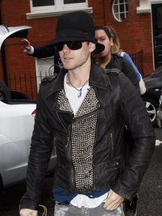 Jared Leto is seen arriving at Radio One’s Live Lounge in London, England on March 29, 2010 