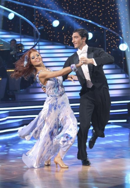 Anna Trebunskaya and Olympic figure skater Evan Lysacek perform a Viennese Waltz to Edwin McCain’s ‘I’ll Be’ on the Season 10 premiere of ‘Dancing with the Stars’ on March 22, 2010