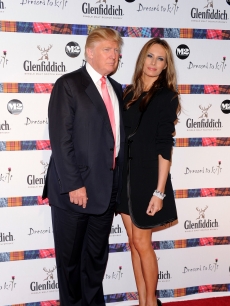 Donald Trump and Melania Trump attend the 8th annual ‘Dressed To Kilt’ Charity Fashion Show presented by Glenfiddich at M2 Ultra Lounge in New York City on April 5, 2010 