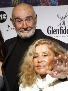 Sean Connery and his wife Micheline Connery attend the 8th annual ‘Dressed To Kilt’ Charity Fashion Show presented by Glenfiddich at M2 Ultra Lounge in New York City on April 5, 2010 