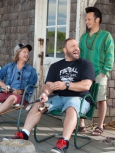 Chris Rock, David Spade, Kevin James, Rob Schneider and Adam Sandler in a scene from the upcoming comedy ‘Grown Ups’ due June 25, 2010  