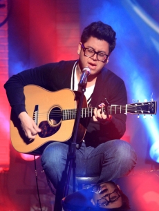Andrew Garcia sings on the Access set, April 16, 2010