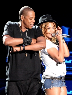 Jay-Z and Beyonce perform ‘Young Forever’ during day one of the Coachella Valley Music & Arts Festival 2010 held at the Empire Polo Club, Indio, Calif., April 16, 2010