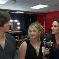 AccessHollywood.com’s Laura Saltman with Tim Urban and Crystal Bowersox at ‘American Idol’