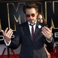 Robert Downey Jr. gives his best Tony Stark look at the world premiere of ‘Iron Man 2’ at the El Capitan Theatre in Los Angeles on April 26, 2010