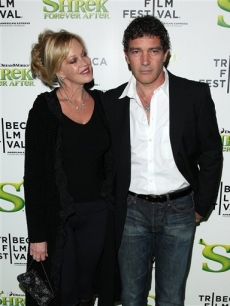 Antonio Banderas and Melanie Griffith attend the premiere of ‘Shrek Forever After’ during opening night of the 2010 Tribeca Film Festival on April 21, 2010 in New York City
