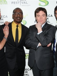Cameron Diaz, Eddie Murphy, Mike Myers and Antonio Banderas arrive at the premiere of ‘Shrek Forever After’ during opening night of the 2010 Tribeca Film Festival on April 21, 2010 in New York