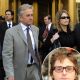 Michael Douglas and former wife Diandra Luker leave New York Federal Court after their son, Cameron Douglas was sentenced to 5 years for possession of methamphetamines with the intent to distribute, NYC, April 20, 2010