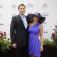 Jaime Pressly and Simran Singh get close at the 136th Kentucky Derby in Louisville, Kentucky, on May 1, 2010