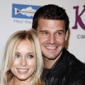 David Boreanaz and wife Jaime Bergman arrive for the Cirque Du Soleil Opening Night Gala For Kooza at Santa Monica Pier on October 16, 2009