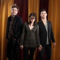 Robert Pattinson, Kristen Stewart and Taylor Lautner pose during a photo shoot in Chicago, Ill. on May 5, 2010 