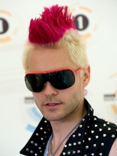 Jared Leto shows off a new hairstyle at Radio 1’s Big Weekend in Bangor, Wales, on May 22, 2010