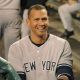 New York Yankees star Alex Rodriguez in the dugout during a game on May 10, 2010