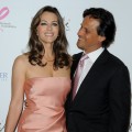 Elizabeth Hurley and husband Arun Nayar attend the Evelyne H. Lauder photo Exhibition at Galeries Lafayette, Paris, France, June 1, 2010