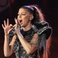 Fergie of Black Eyed Peas perform a song during the kick-off celebration concert for the 2010 FIFA World Cup at the Orlando Stadium in Soweto, South Africa on June 10, 2010