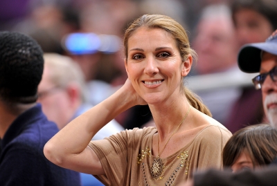 Celine Dion attends the Portland Trailblazers Vs. New York Knicks game at Madison Square Garden in New York City on December 7, 2009