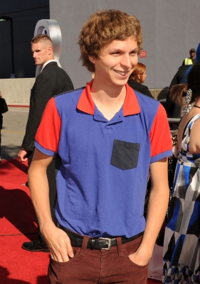 Michael Cera smiles at the 2010 MTV Movie Awards at the Gibson Ampitheatre in LA on June 6, 2010