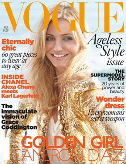 Cameron Diaz on the July 2010 cover of British Vogue
