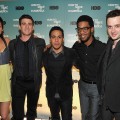 ‘How to Make it in America’ stars Lake Bell, Bryan Greenberg, Victor Rasuk, Scott ‘Kid Cudi’ Mescudi and Eddie Kaye Thomas smile for photographers at the Cinema Society and HBO screening of ‘How to Make it in America’ at Landmark’s Sunshine Cinema in New York City on February 9, 2010