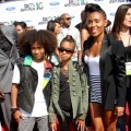 Jaden, Willow and Jada Pinkett Smith make it a family affair at the 2010 BET Awards at the Shrine Auditorium in LA on June 27, 2010