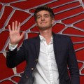 Andrew Garfield waves and flashes a smile at photographers as he is announced as the new “Spider-Man” during a media event in Cancun, Mexico, 1 July 2010