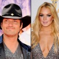Director Robert Rodriguez and Lindsay Lohan 