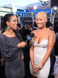 Model Amber Rose does her first ever red carpet interview (on a black carpet) at the “Eclipse” premiere, with Access’ own Shaun Robinson, LA, June 24, 2010