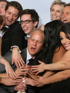 Ryan Murphy and the cast of “Glee” celebrate at the 67th Annual Golden Globe Awards at the Beverly Hilton Hotel in Beverly Hills, Calif., on January 17, 2010