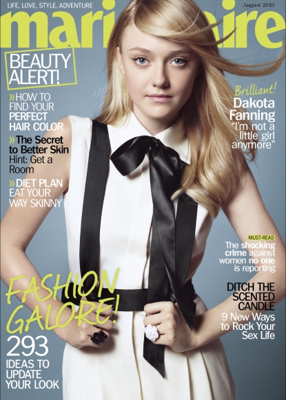 Dakota Fanning on the cover of Marie Claire magazine, August 2010