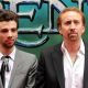 Jay Baruchel and Nicolas Cage attend the premiere of “The Sorcerer’s Apprentice” at the New Amsterdam Theatre, NY, July 6, 2010