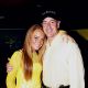 Lindsay Lohan and Michael Lohan pose at the Billboard Live in Miami Beach on June 26, 2002