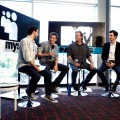 MTV personality Josh Horowitz talks with “Tron: Legacy” actors Garrett Hedlund and Jeff Bridges and director Joseph Kozinski in the MySpace & MTV Tower during Comic-Con International in San Diego, Calif., on July 23, 2010