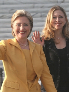 Hillary Clinton and Chelsea Clinton attend a Memorial Day Ceremony in San Juan, Puerto Rico  on May 26, 2008