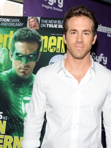 “Green Lantern” star Ryan Reynolds poses during Comic-Con 2010 at San Diego Convention Center on July 24, 2010 in San Diego, Calif.