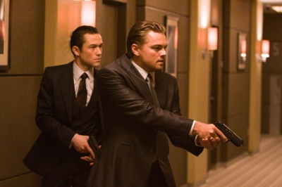 Joseph Gordon-Levitt and Leonardo DiCaprio in “Inception”
