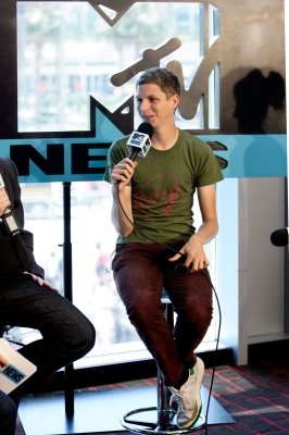 “Scott Pilgrim Vs. The World” star Michael Cera  addresses the audience in the MySpace & MTV Tower during Comic-Con International in San Diego, Calif., on July 23, 2010