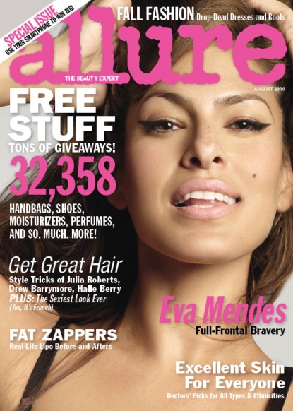 Eva Mendes on the August 2010 cover of Allure