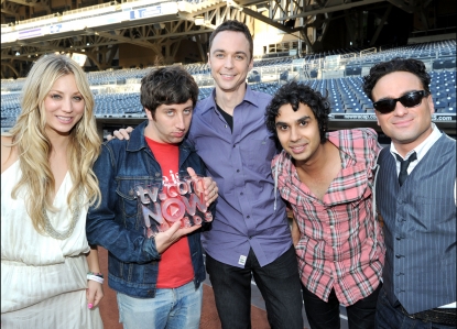 “The Big Bang Theory” stars Kaley Cuoco, Simon Helberg, Jim Parsons, Kunal Nayyar and Johnny Galecki attend TV.com NOW Awards during Comic-Con 2010 at PETCO Park on July 23, 2010 in San Diego, Calif.