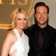 January Jones and Jason Sudeikis seen backstage at the 2010 ESPY Awards at Nokia Theatre L.A. Live in Los Angeles, California on July 14, 2010