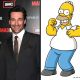 Jon Hamm at the “Mad Men” Season 4 premiere in LA on July 20, 2010, Homer Simpson (right)