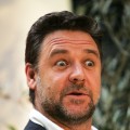 A surprised Russell Crowe talks during a press conference to announce he will join the cast of “Ben Hur” as the narrator at the Blue Hotel in Sydney, Australia on July 27, 2010 